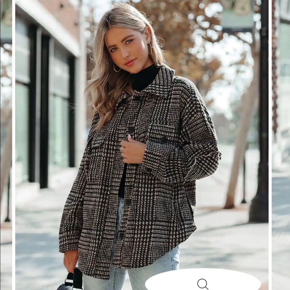 Houndstooth print VICI shacket sized womens small; brand new with tags (NWT)